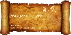 Matejcsik Ilona névjegykártya