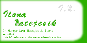 ilona matejcsik business card